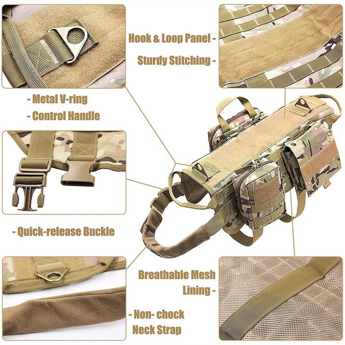 Camouflage Nylon Dog Harness Vest with Adjustable Straps