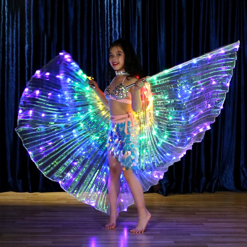 Children Dancers LED Performance Fluorescent Butterfly Wings Belly Dance  Bellydance Carnival Led Costumes Christmas Shows| | - AliExpress