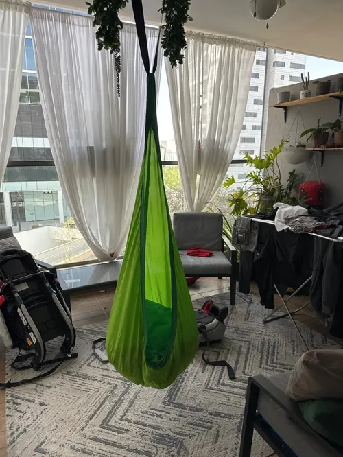 Children's Hanging Chair Swing with Inflatable Cushion and Kit photo review