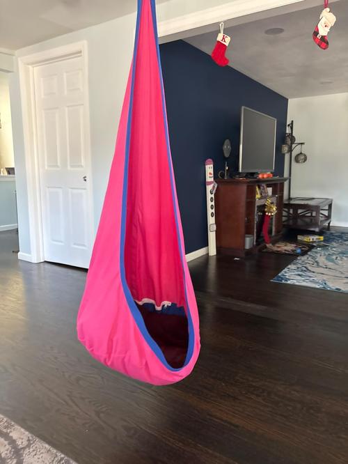 Children's Hanging Chair Swing with Inflatable Cushion and Kit photo review