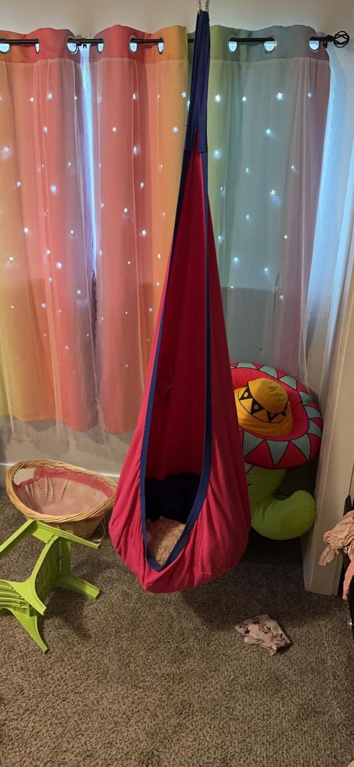 Children's Hanging Chair Swing with Inflatable Cushion and Kit photo review