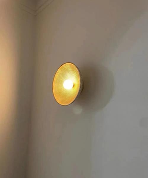 White Brown Shell Wall Lamp with LED for Homestay, Bedroom, Corridor, Resin Wall Sconce photo review