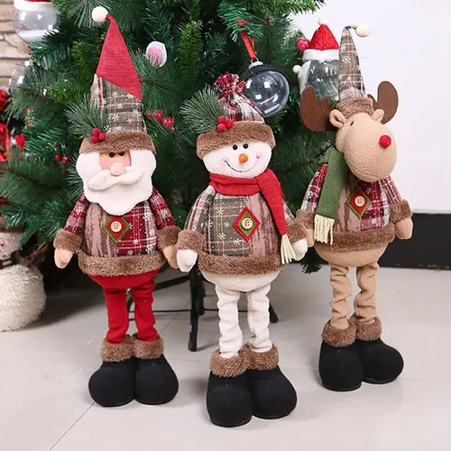 Christmas Dolls Tree Decor with Reindeer Snowman Santa Claus for Home Decoration
