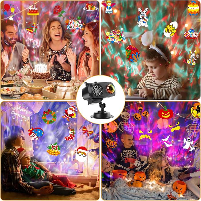 Halloween Christmas Projector Lights Outdoor, Waterproof Holiday Projector Lights, 2-in-1 Moving Patterns LED Landscape Lights