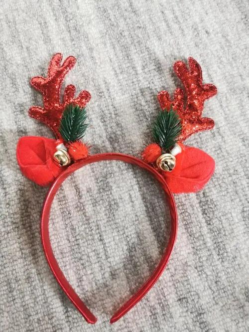 Christmas Headband with Elk Horns, Bells, and Sequins for Kids photo review