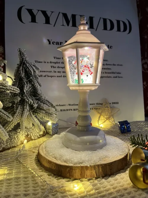 Christmas Musical Snow Globe Lantern Lighted Water Glittering Lantern, USB & Battery Operated Musical Snow Globe Christmas Decoration photo review