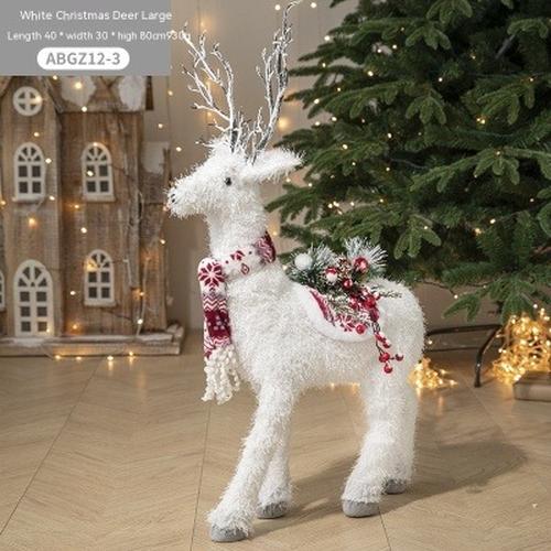 White Deer Doll Christmas Tree Decorations for Home Shopping Window Display