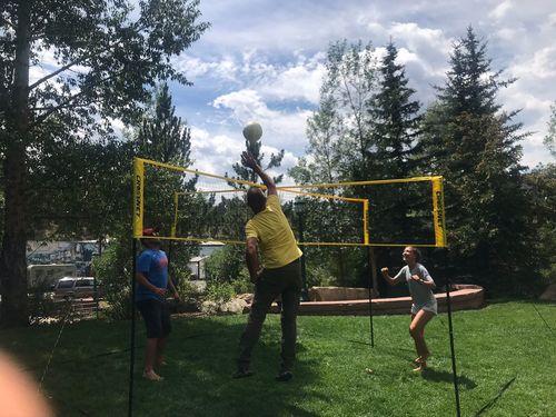 Cross Volleyball Net, PE Four Sides Standard Volleyball Net photo review