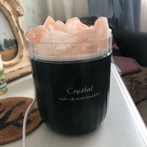 Crystal Aromatherapy Humidifier with Colorful Salt Stone Lamp photo review