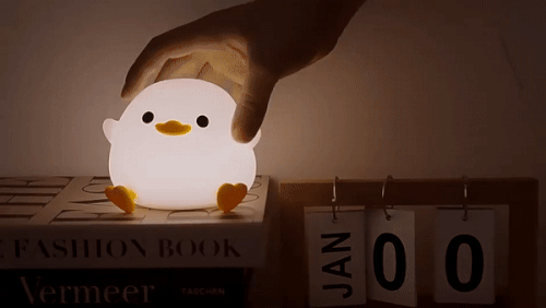 Cute Rechargeable Duck Night Light with Touch Sensor for Kids