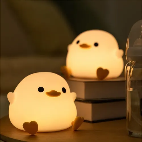 Cute Rechargeable Duck Night Light with Touch Sensor for Kids