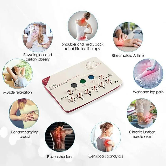 Digital Acupuncture Massager with LCD, 6-Channel Pulse Output