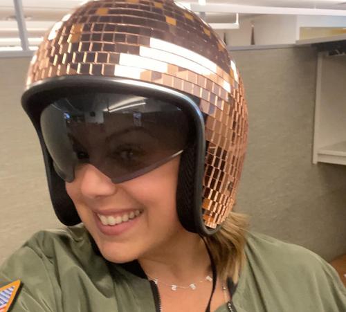 Disco Ball Helmet With Retractable Visor photo review