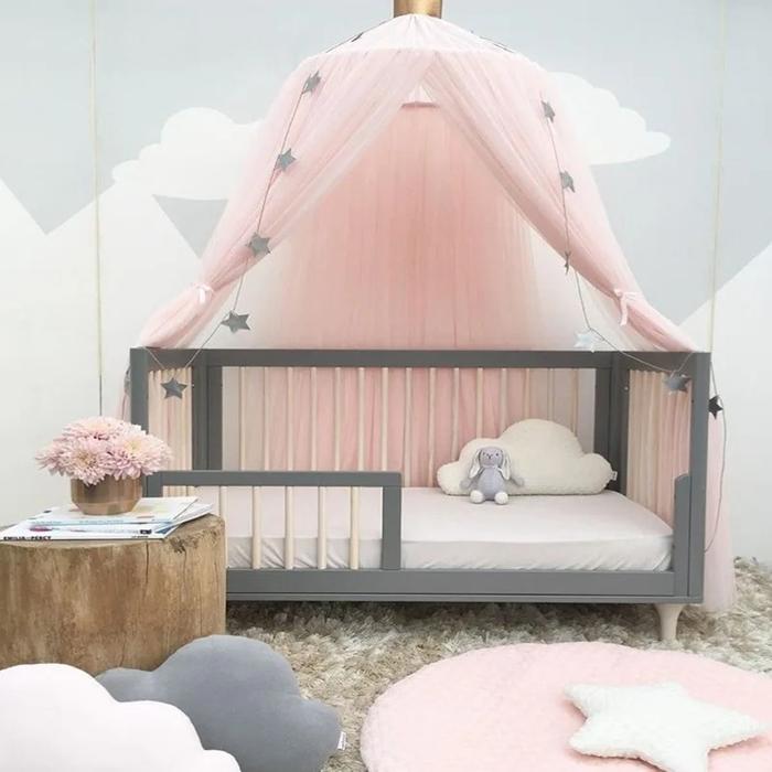Princess Bed Curtain with Crown Top