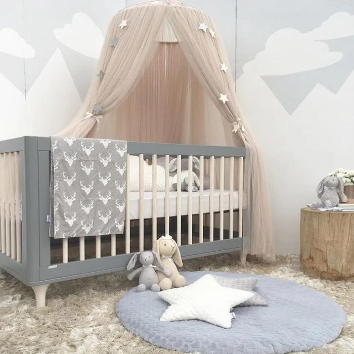 Princess Bed Curtain with Crown Top