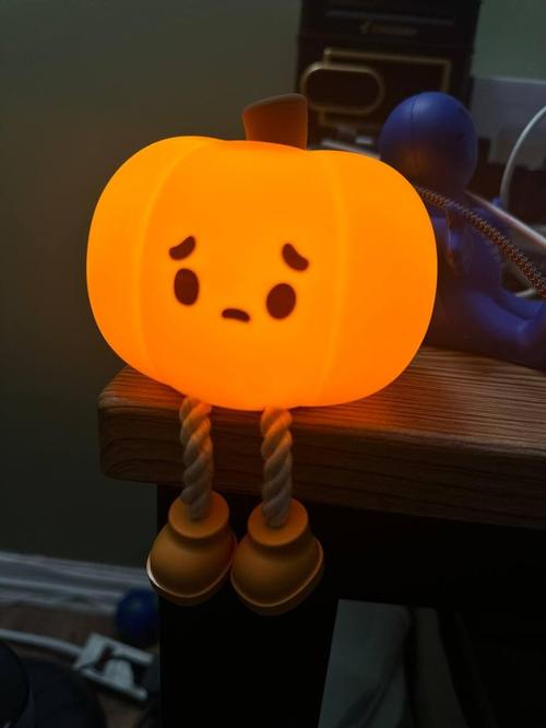 Pumpkin Night Light, Cute LED Lamp, Silicone Dimmable Nursery Nightlight for Kids, Silicone Rechargeable Bedside Touch Lamp photo review