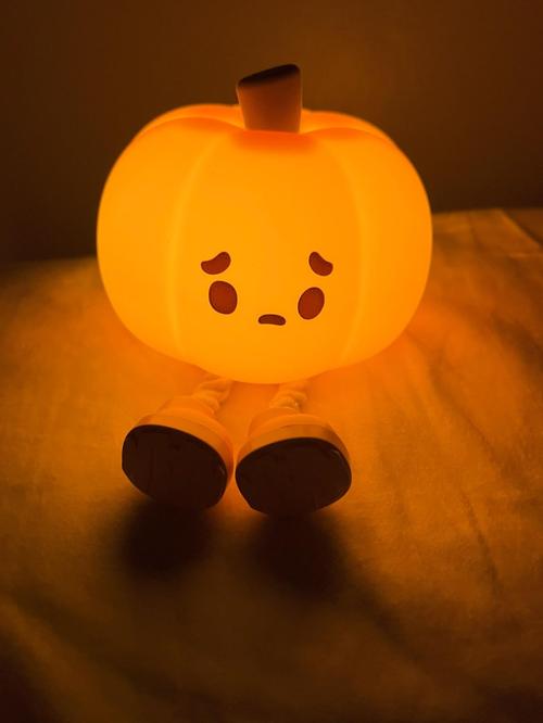 Pumpkin Night Light, Cute LED Lamp, Silicone Dimmable Nursery Nightlight for Kids, Silicone Rechargeable Bedside Touch Lamp photo review