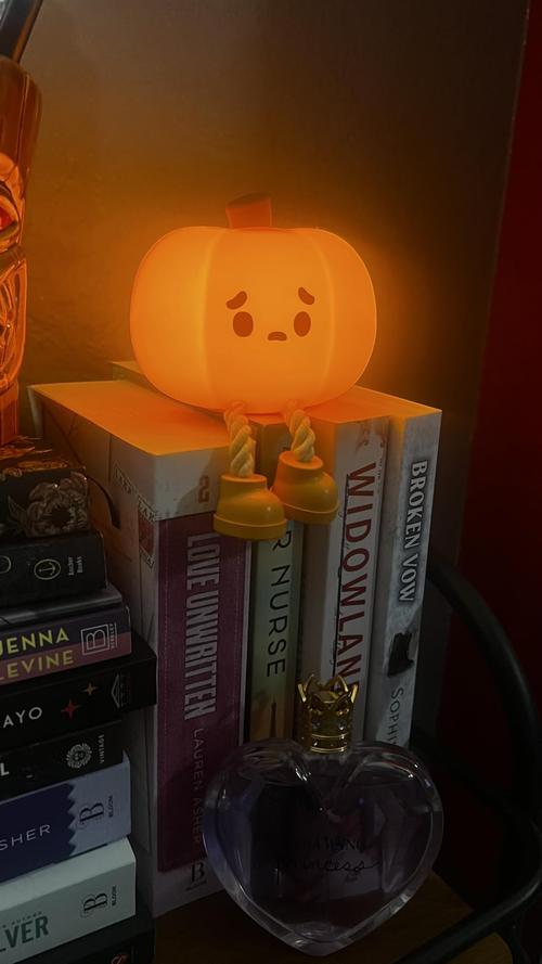 Pumpkin Night Light, Cute LED Lamp, Silicone Dimmable Nursery Nightlight for Kids, Silicone Rechargeable Bedside Touch Lamp photo review