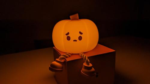 Pumpkin Night Light, Cute LED Lamp, Silicone Dimmable Nursery Nightlight for Kids, Silicone Rechargeable Bedside Touch Lamp photo review