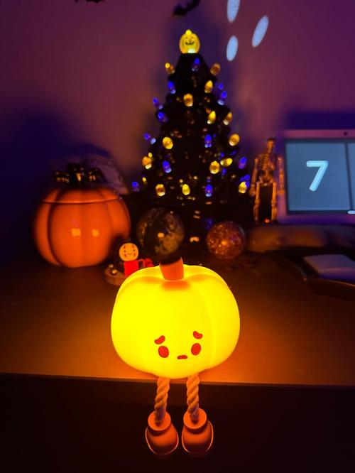 Pumpkin Night Light, Cute LED Lamp, Silicone Dimmable Nursery Nightlight for Kids, Silicone Rechargeable Bedside Touch Lamp photo review