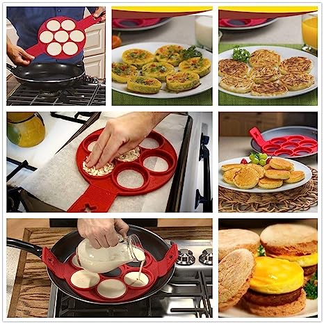 Egg Pancake Ring Nonstick Pancake Maker Mold Silicone Egg Cooker