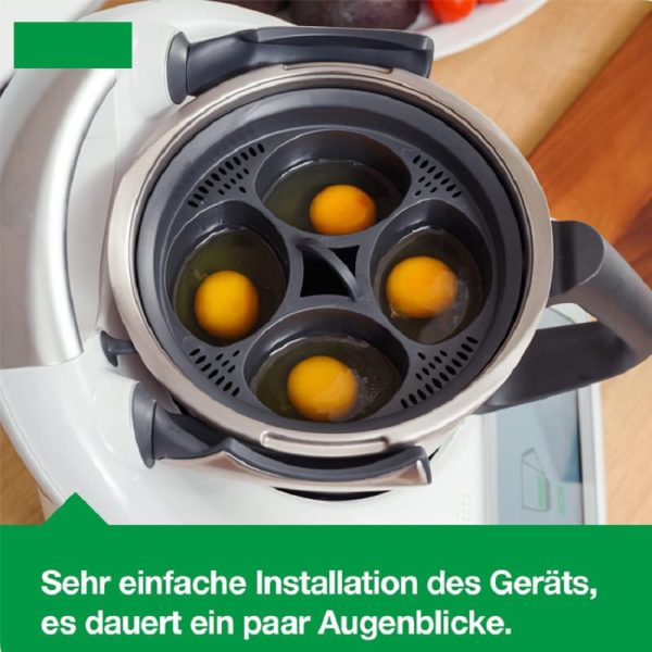 4-in-1 Egg Poacher Cooker with Steamer Tray, Easy to Use and Clean For Tm6