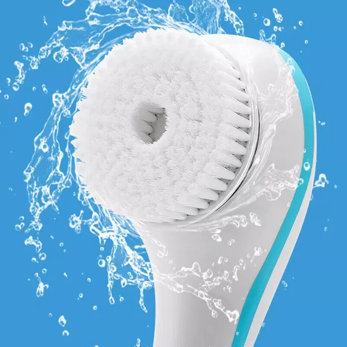 Electric Body Scrubber with Long Handle &amp; Replaceable Brush Heads