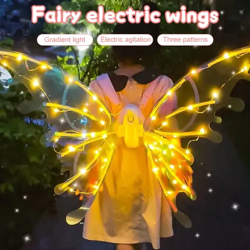 Electric Butterfly Wings Costume for Kids and Dogs with Music and Glowing Wings