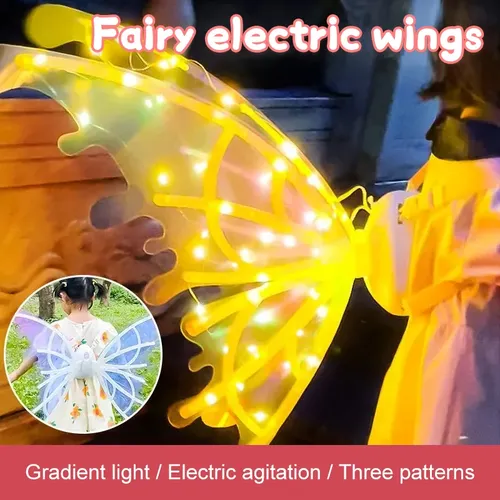 Electric Butterfly Wings Costume for Kids and Dogs with Music and Glowing Wings