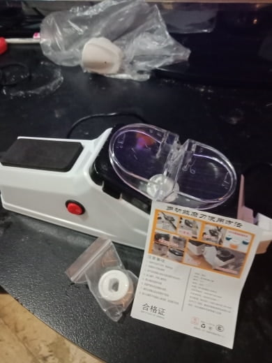 USB Rechargeable Electric Knife Sharpener with Grinding Discs photo review