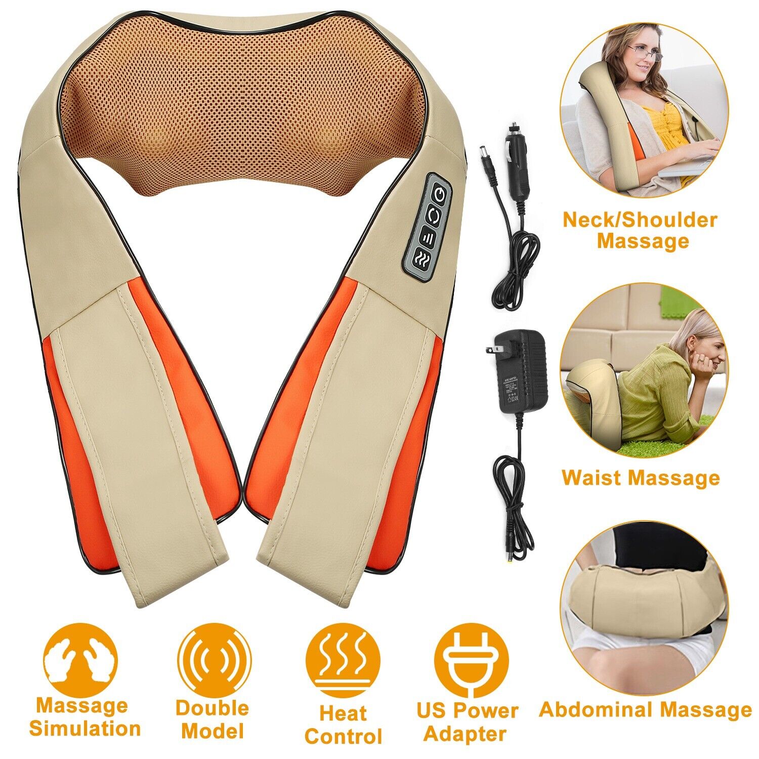 Neck and Shoulder Massager Electric Shiatsu Back Massage w/ Heating Gift for All | eBay