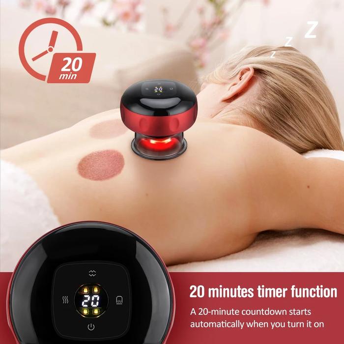 Electric Vacuum Cupping Device with Heating, Massage &amp; Scraping