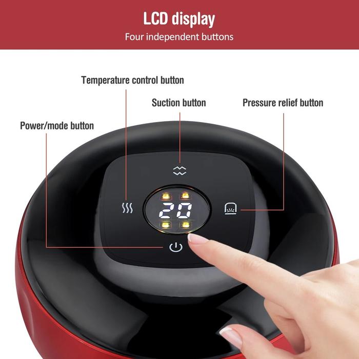 Electric Vacuum Cupping Device with Heating, Massage &amp; Scraping