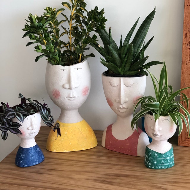 Face Planter Figurine Head Planter Pot photo review
