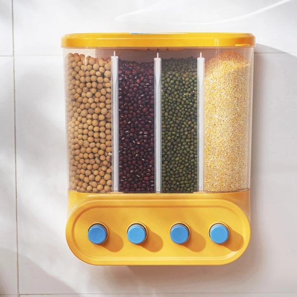 Wall-Mounted Food Grain Storage Boxes - Moisture-Proof & Airtight Kitchen Container