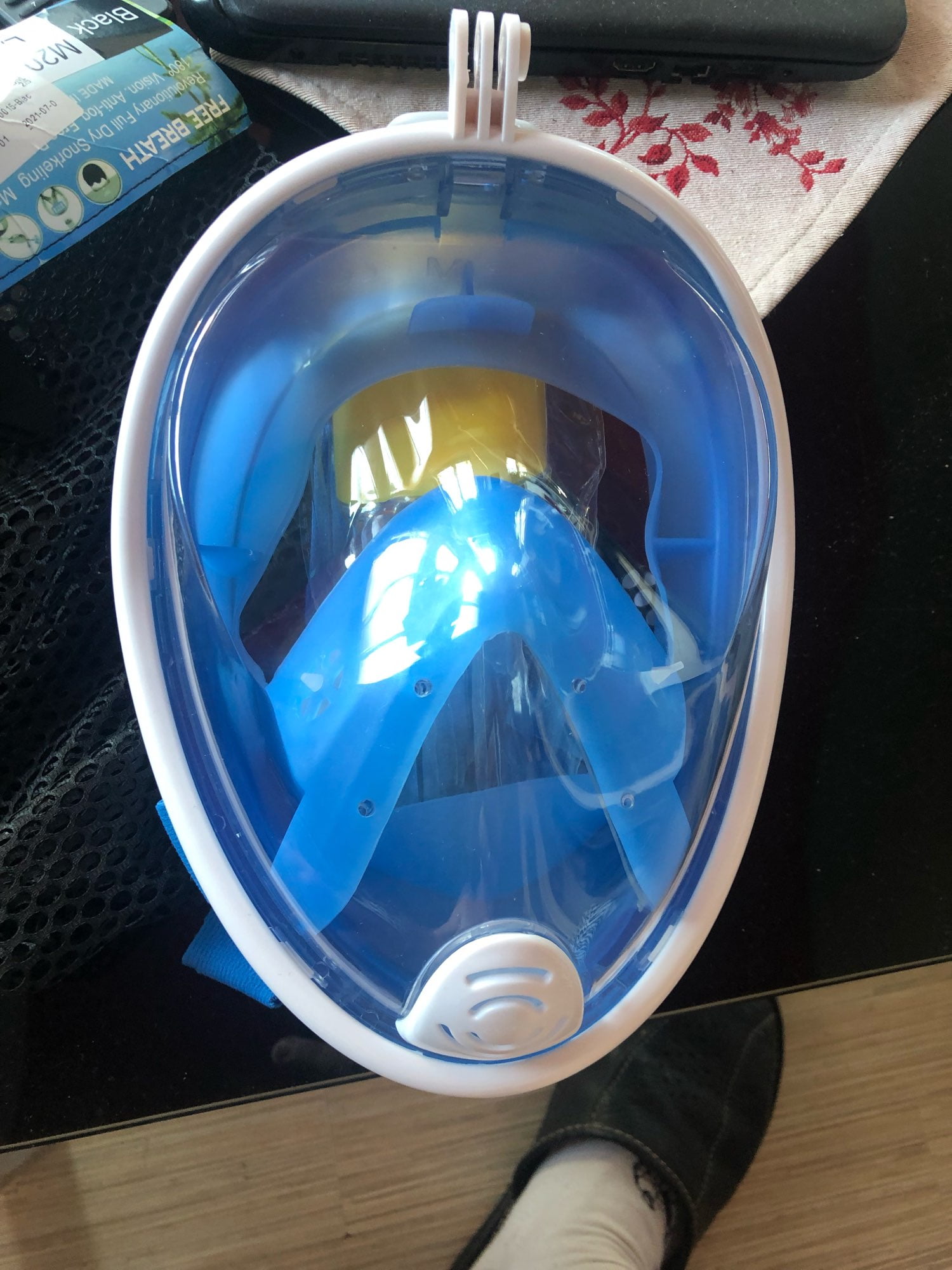Full Face Snorkel Mask Best Scuba Mask, Double Tube Silicone Full Dry Diving Headgear photo review