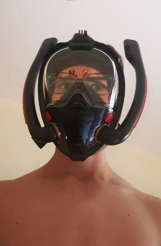 Full Face Snorkel Mask Best Scuba Mask, Double Tube Silicone Full Dry Diving Headgear photo review