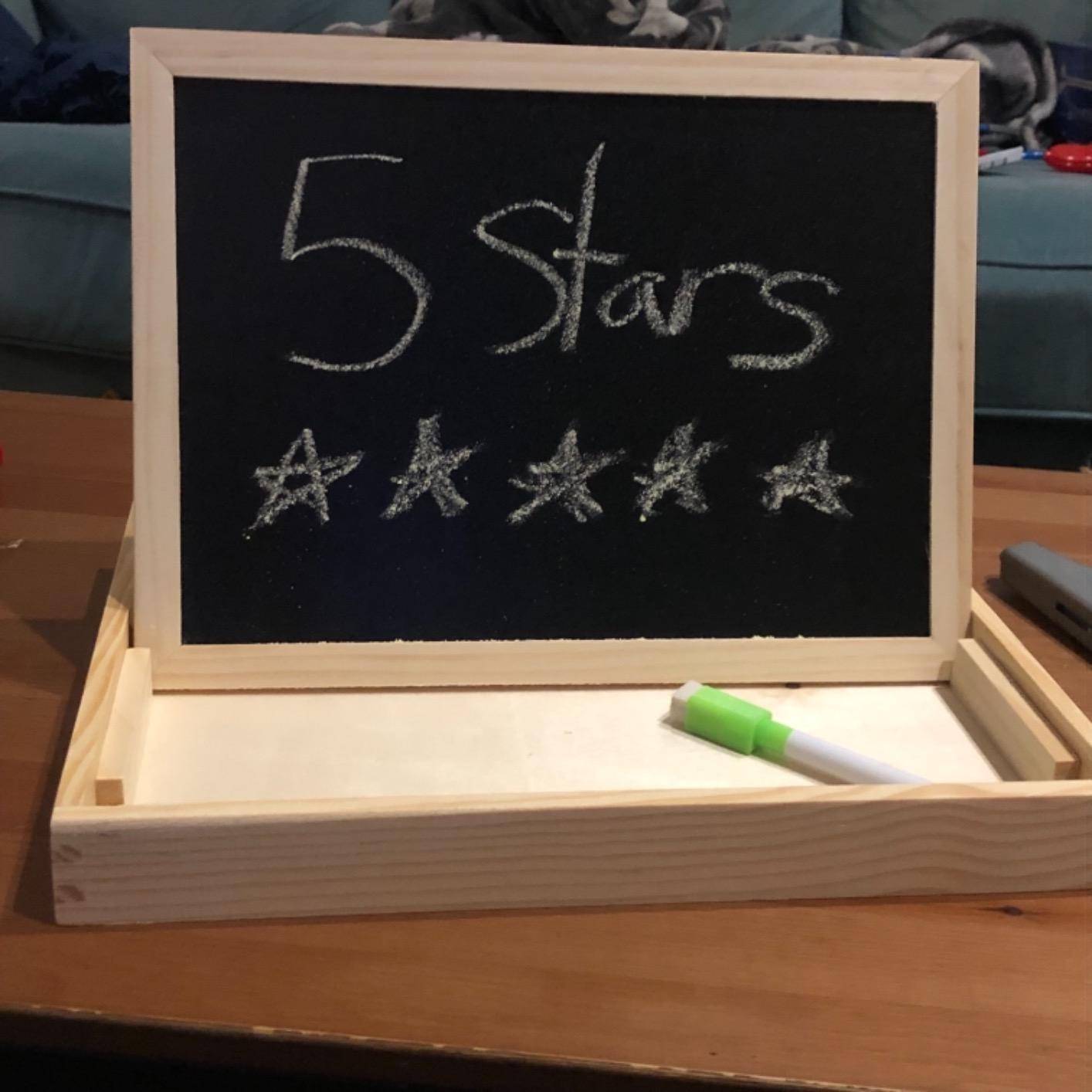 Educational Magnetic Box With Whiteboard & Chalkboard photo review