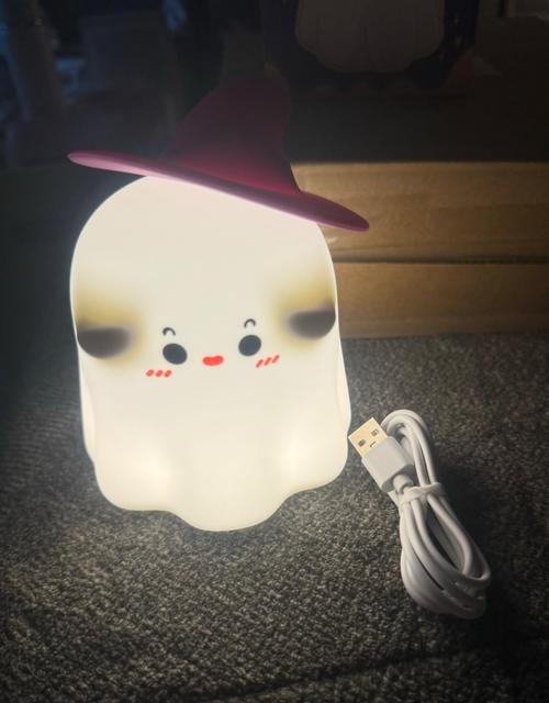 Ghost Night Light, Halloween Decorations Night Light, Silicone Rechargeable Night Lamp with 3 Level Dimmable photo review