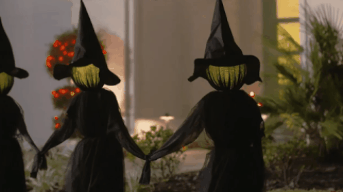 Halloween Witch Light Decoration, 7-color Lighting Scene Props Garden Decoration
