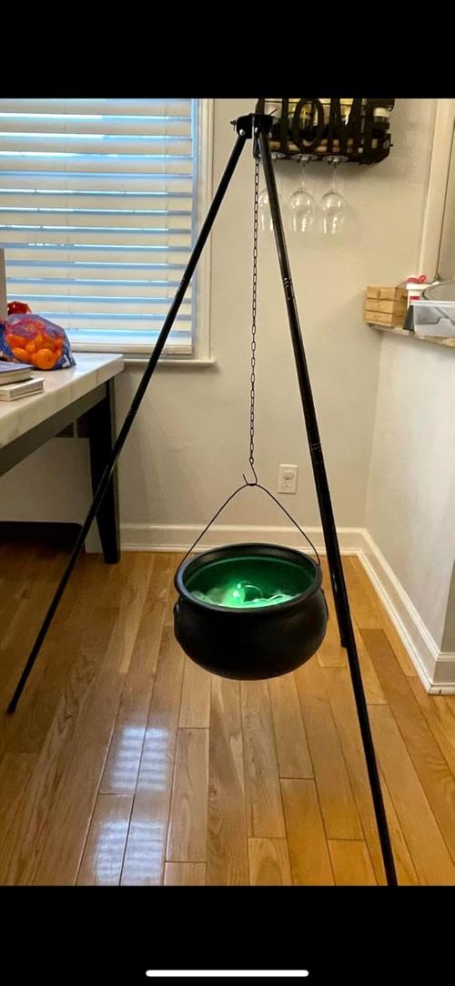 Halloween Witches Cauldron On Tripod - Large Witches Cauldron With Lights Mesh - Halloween Decorations Outdoor photo review