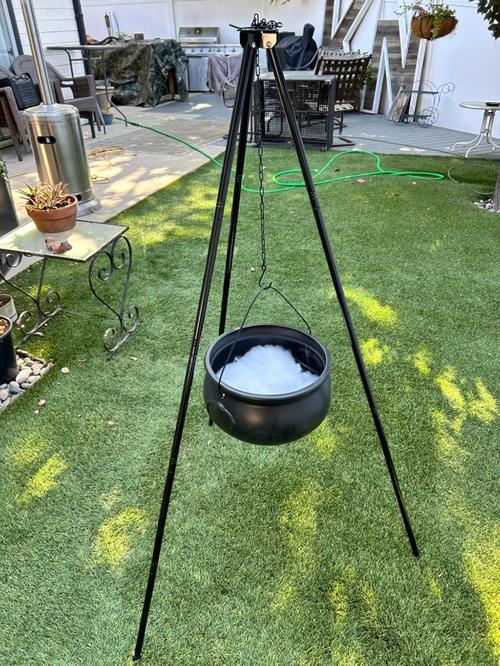 Halloween Witches Cauldron On Tripod - Large Witches Cauldron With Lights Mesh - Halloween Decorations Outdoor photo review