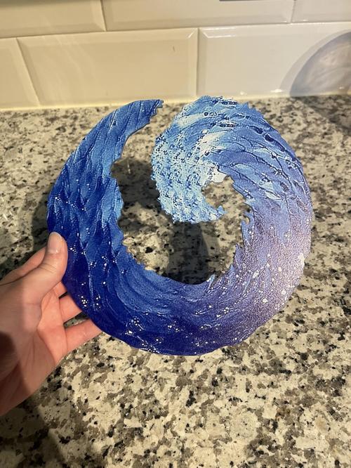 Handmade Acrylic Ocean Wave Sculpture for Home Decoration photo review