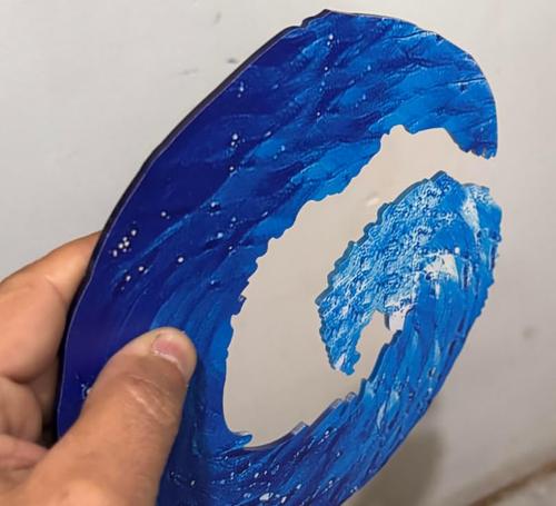 Handmade Acrylic Ocean Wave Sculpture for Home Decoration photo review