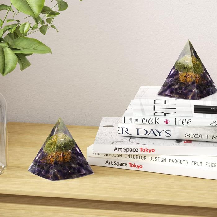 Handmade Orgonite Pyramid Crystal Energy Generator for Chakra Healing