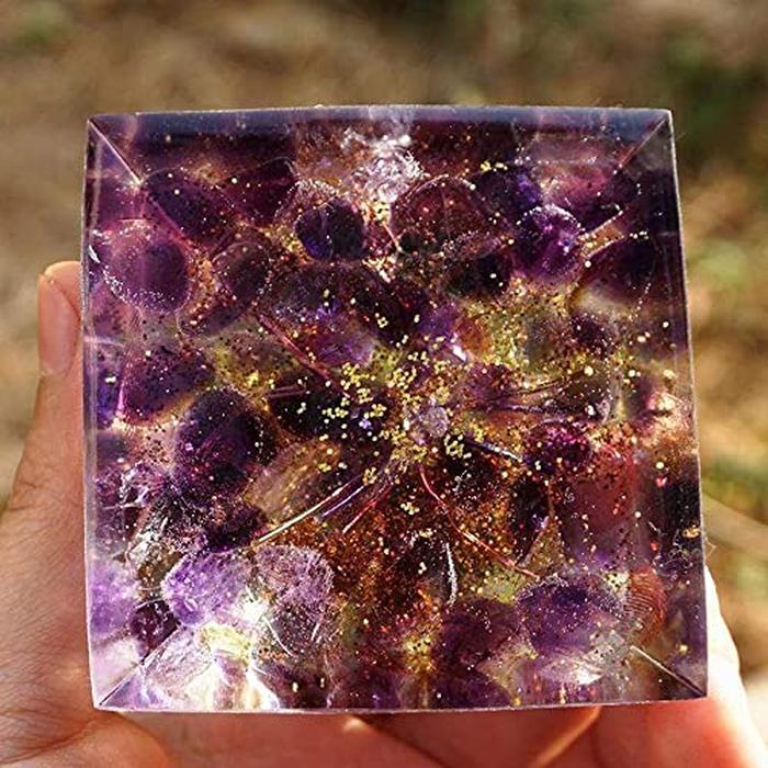 Handmade Orgonite Pyramid Crystal Energy Generator for Chakra Healing