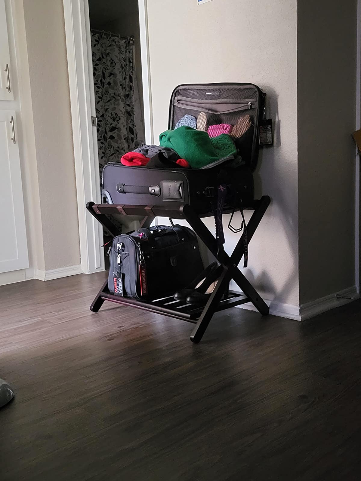 Heavy Duty Large Folding Luggage Holder Rack photo review