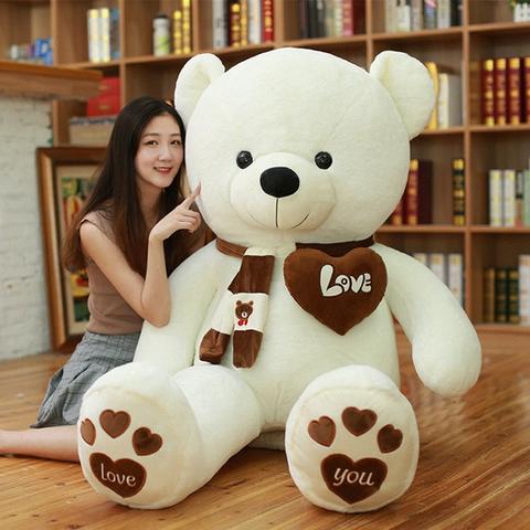 Huge High Quality Giant teddy bear white with girl
