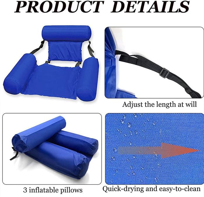 Inflatable Water Hammock Lounge Chair Pool Float Bed