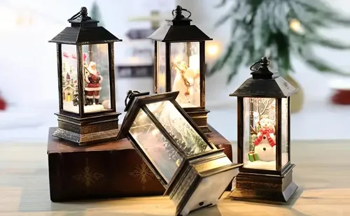 Water-Filled Small Wind Lamps - Christmas Tree Scene Decorations